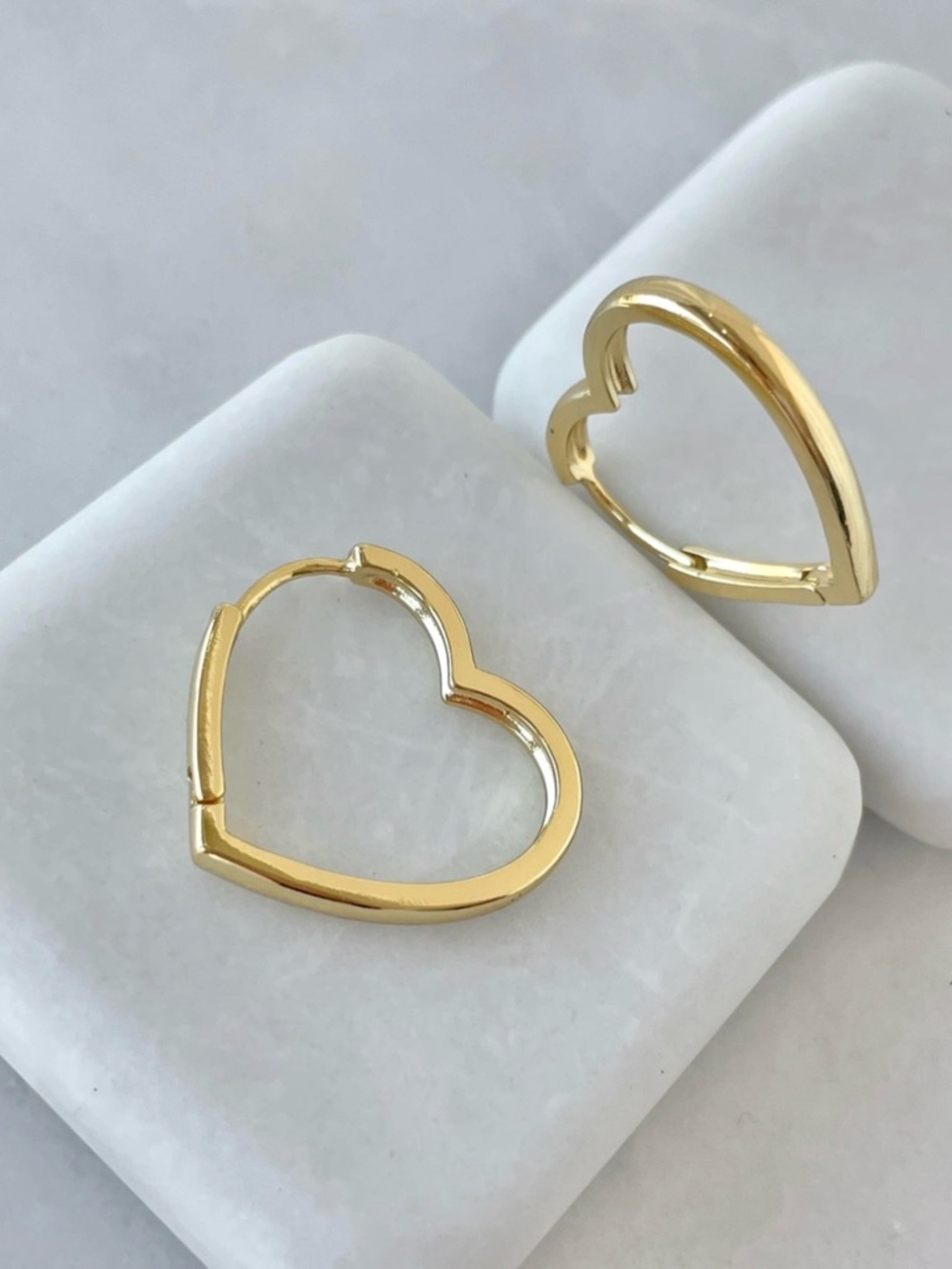 14K Gold Plated Heart Huggie Earrings | Waterproof & Tarnish-Free